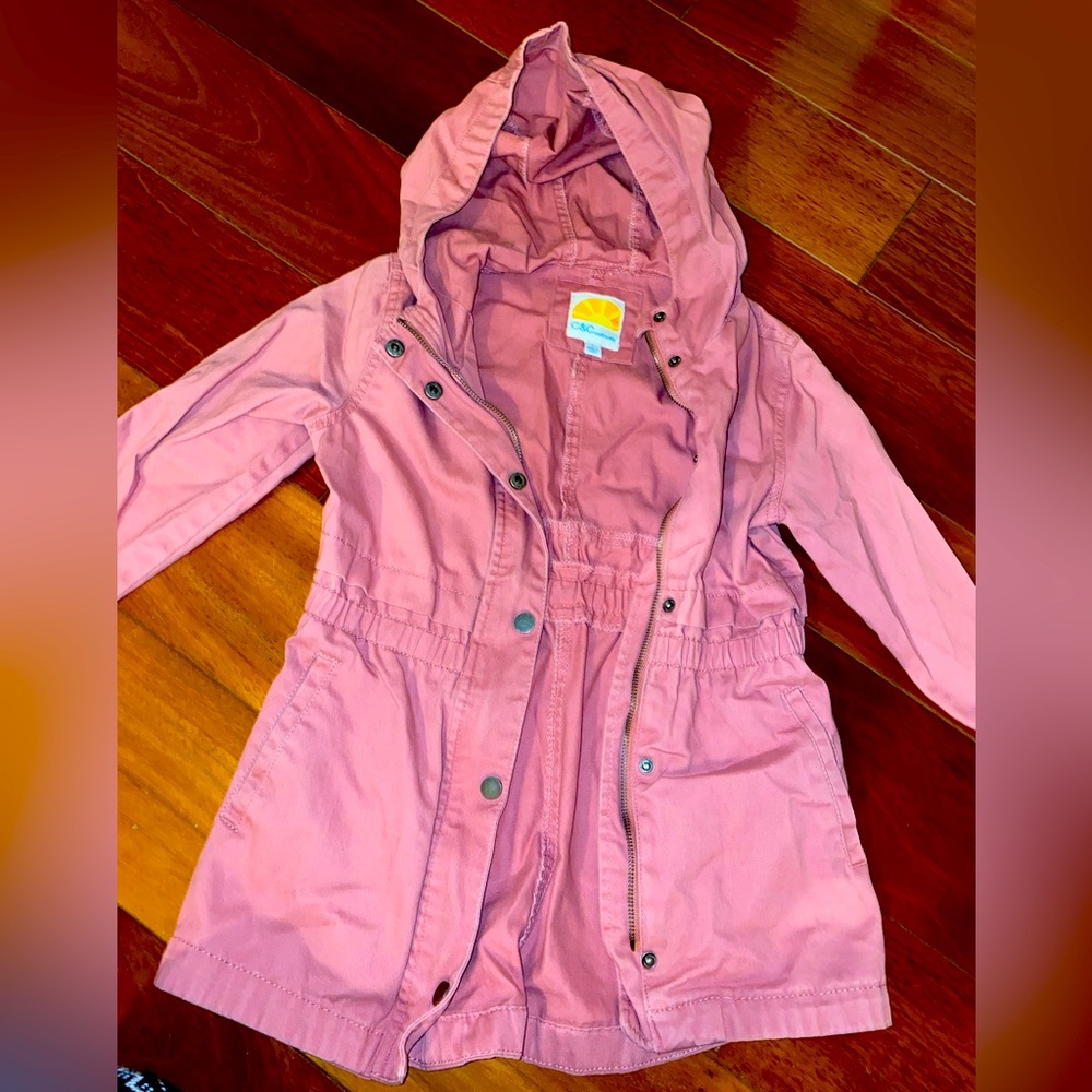 C&C California girls pink jean jacket 100% cotton size 7 super cute and fun